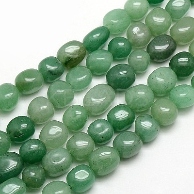Natural Green Aventurine Nuggets Beads Strands G-L154-10-1