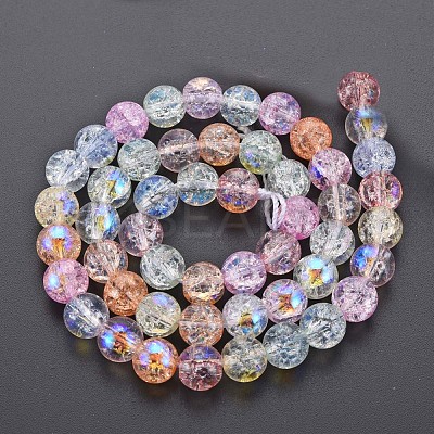 Electroplate Crackle Glass Bead Strands X-GLAA-S192-C-008B-1