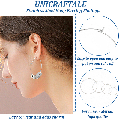 316 Surgical Stainless Steel Hoop Earrings Findings STAS-UN0002-79P-1