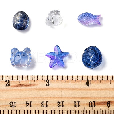 48Pcs 6 Styles Transparent Glass Beads GLAA-FP0001-17-1