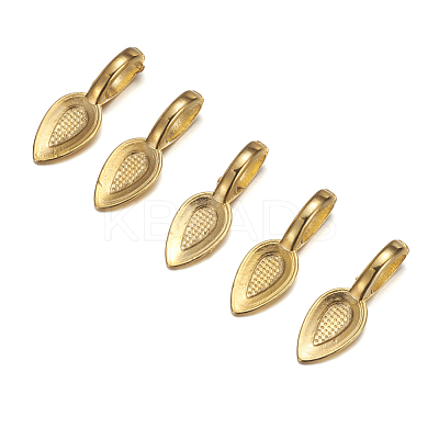 Tibetan Style Alloy Glue-on Flat Pad Bails X-TIBEP-AB3348Y-G-1