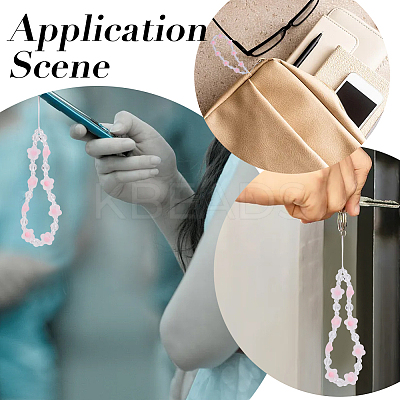 Plastic Beaded Mobile Phone Lanyard Wrist Strap AJEW-WH20010-63A-1