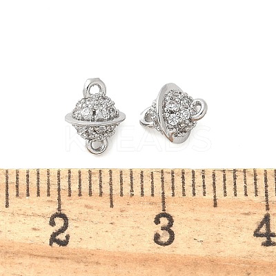 Brass Micro Pave Cubic Zirconia Connector Charms KK-U056-36P-1