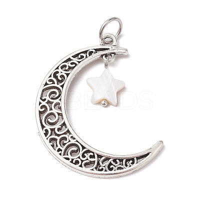 3Pcs Tibetan Style Alloy Moon Pendants PALLOY-JF02290-02A-1