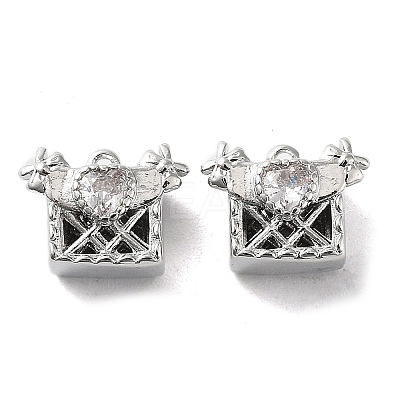 Rack Plating Brass Micro Pave Cubic Zirconia Pendants KK-K333-86P-1