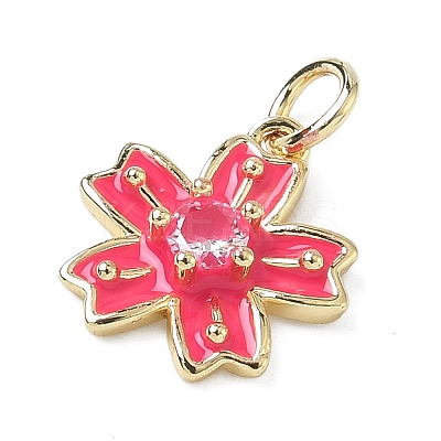 Brass Pave Clear Cubic Zirconia Pendants KK-H255-06G-04-1