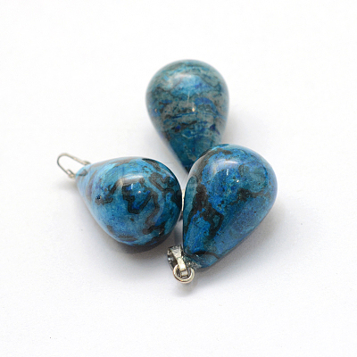 Teardrop Natural Agate Pendants G-Q435-08-1