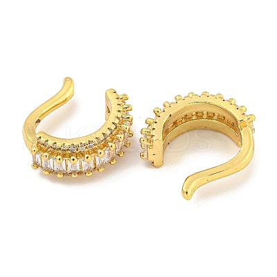 Brass Micro Pave Cubic Zirconia Cuff Earrings EJEW-C104-142G-1