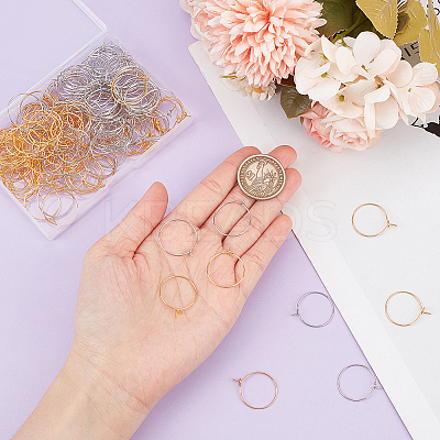 200Pcs 2 Colors Brass Wine Glass Charm Rings KK-SP0001-32A-1