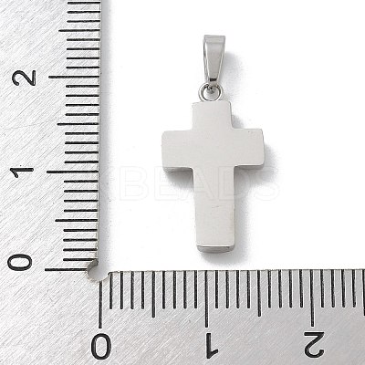 304 Stainless Steel Micro Pave Cubic Zirconia Pendants STAS-Z107-08P-16-1
