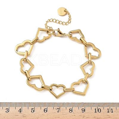 304 Stainless Steel Link Chain Bracelets for Women BJEW-G750-02A-G-1