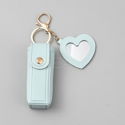 PU Leather Lipstick Holder Heart Keychains KEYC-WH20012-04KCG-01-1