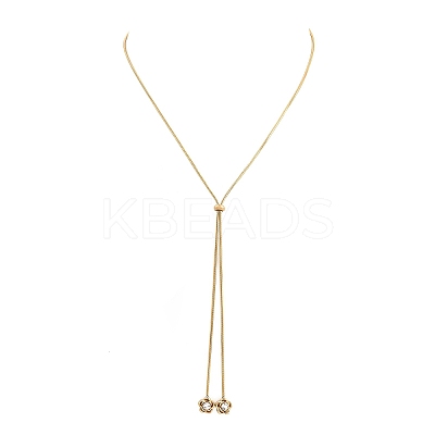 Adjustable 304 Stainless Steel Crystal Rhinestone Flower Round Snake Chain Lariat Necklaces for Women SA-D001-02G-1