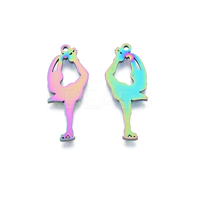 Ion Plating(IP) 201 Stainless Steel Pendant STAS-B027-19MC-1