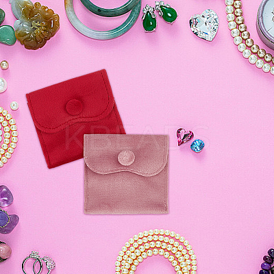 12Pcs 6 Colors Velvet Jewelry Pouches ABAG-AN0001-05-1