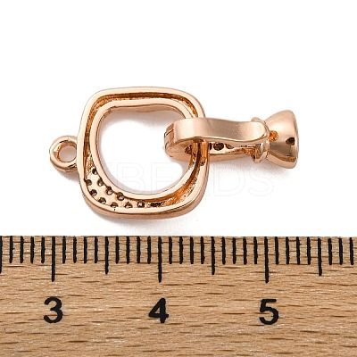 Brass Micro Pave Clear Cubic Zirconia Fold Over Clasps KK-A230-12RG-1