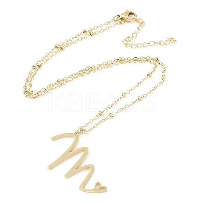 304 Stainless Steel Pendant Necklaces NJEW-H029-02G-M-1
