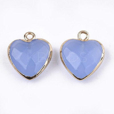 Electroplate Natural White Jade Pendants G-T112-03B-1