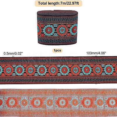 Ethnic Style Embroidery Polycotton Ribbons OCOR-WH0073-28-1