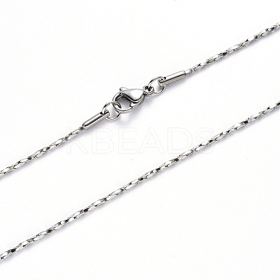 Non-Tarnish 304 Stainless Steel Boston Link Chain Necklace NJEW-S420-006C-P-1