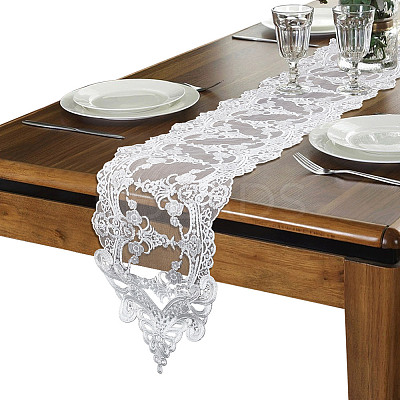 Polyester Lace Table Runners AJEW-WH0248-533B-1