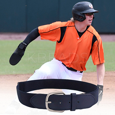 1Pc Imitation Leather & Polyester Elastic Softball Belts AJEW-CL0001-37A-1