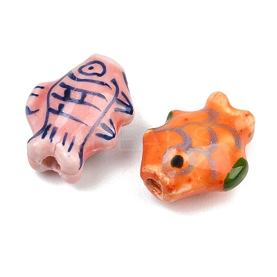 Handmade Fish Porcelain Beads PORC-S446-M-1