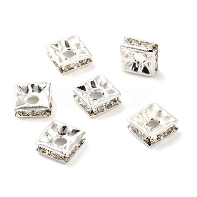 Brass Rhinestone Spacer Beads KK-I362-01C-01S-1