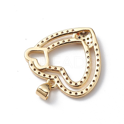 Rack Plating Brass Micro Pave Cubic Zirconia Pendants KK-H434-45G-1