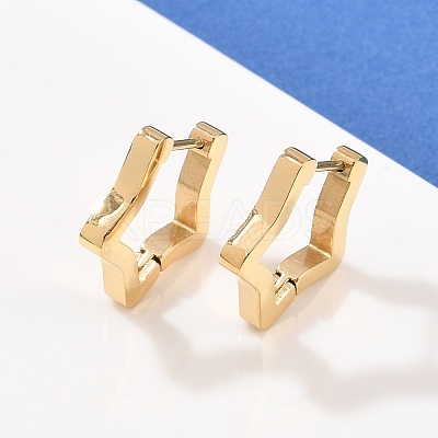 304 Stainless Steel Star Hoop Earrings EJEW-I320-26G-02-1