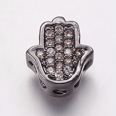 Brass Cubic Zirconia Beads KK-P134-05B-1