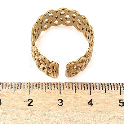 304 Stainless Steel Open Cuff Rings for Women LS-RJEW-U060-01C-G-1