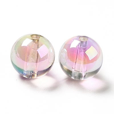 Two Tone UV Plating Rainbow Iridescent Acrylic Beads TACR-D010-03A-06-1