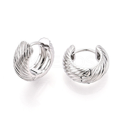 Brass Twist Hoop Earrings EJEW-T048-40P-1
