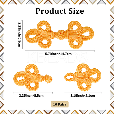 10Pcs Handmade Chinese Frog Knot Buttons Sets AJEW-CY0001-01C-1