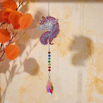 2 Sets 2 Style DIY Diamond Painting Wind Chime Kits DIY-SZ0007-54-1
