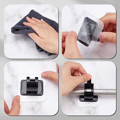 AHADEMAKER 6 Pairs 3 Styles Plastic Self Adhesive Curtain Hanging Rod Brackets FIND-GA0005-62-1
