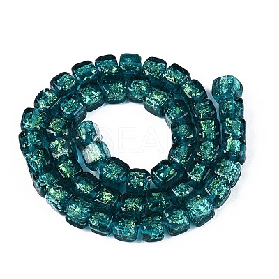 Handmade Foil Glass Beads Strands FOIL-Q002-04D-1
