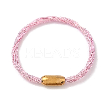 304 Stainless Steel with Polyester Metallic Cord Bracelets for Women BJEW-Z145-01G-31-1