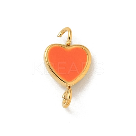 Ion Plating(IP) 304 Stainless Steel Enamel Heart Connector Charms STAS-G351-08G-01-1