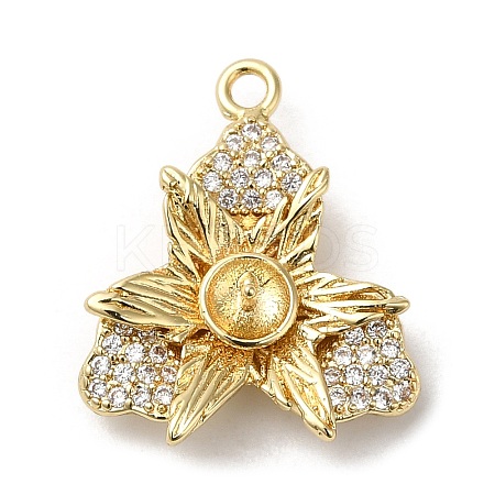 Rack Plating Brass Cubic Zirconia Pendants KK-M267-11G-1