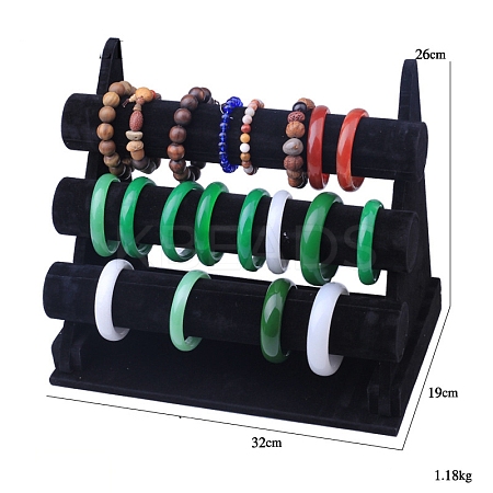 3-Tier Velvet Detachable Flannel Bracelet Display Stands PW-WG67016-01-1