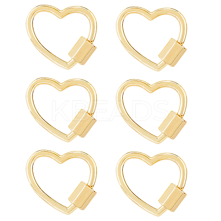 6Pcs Brass Screw Carabiner Lock Charms KK-HS0001-38-1