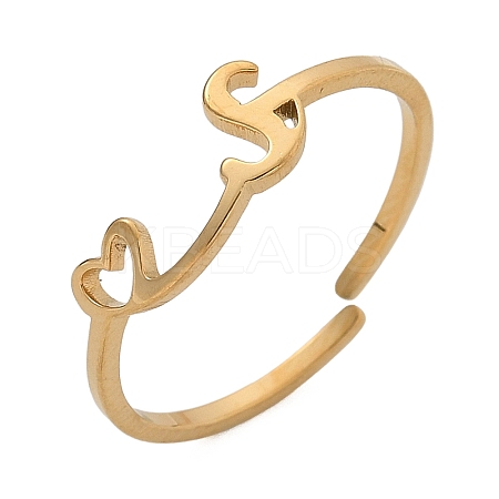 304 Stainless Steel Cuff Rings for Women RJEW-D285-01G-S-1