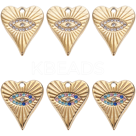 8Pcs 2 Colors 304 Stainless Steel Pendants STAS-SC0009-41-1