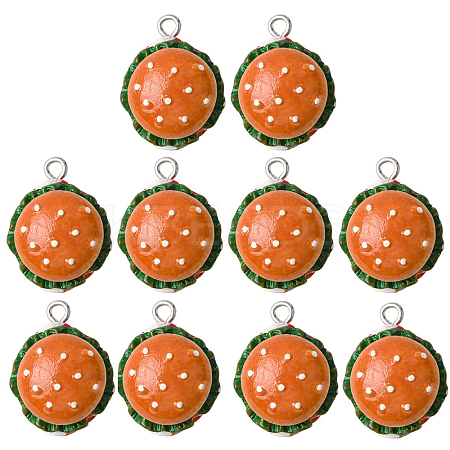 10Pcs Opaque Resin Pendants CRES-YW0002-54-1