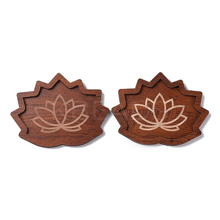 Lotus Shape Wooden Crystal Energy Stone Display Tray WICR-PW0001-05B-1