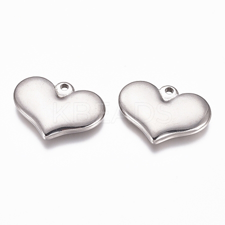 Non-Tarnish 304 Stainless Steel Stamping Blank Tag Heart Pendants LS-STAS-G218-08P-03-1