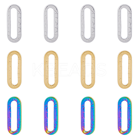 DICOSMETIC 36Pcs 3 Colors 304 Stainless Steel Linking Ring STAS-DC0014-16-1