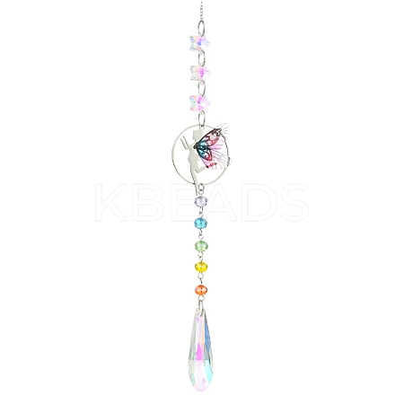 Teardrop Star Glass Crystal Suncatcher HJEW-JM04948-1